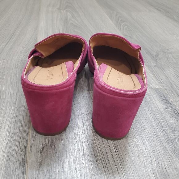 Vionic Shoes Witch Fairy Women Size 6.5 Pink Presley Mules Block Heel Suede Bow - Picture 4 of 12